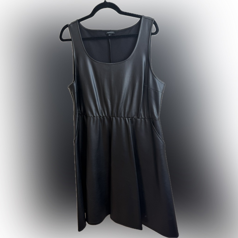 Torrid Black “Leather” Skater Dress